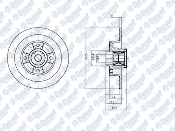 DELPHI BG9028RS Fren Diski Arka (4d 240mm) Rulmanli Clio Megane Ii 1.5 Dci 02-